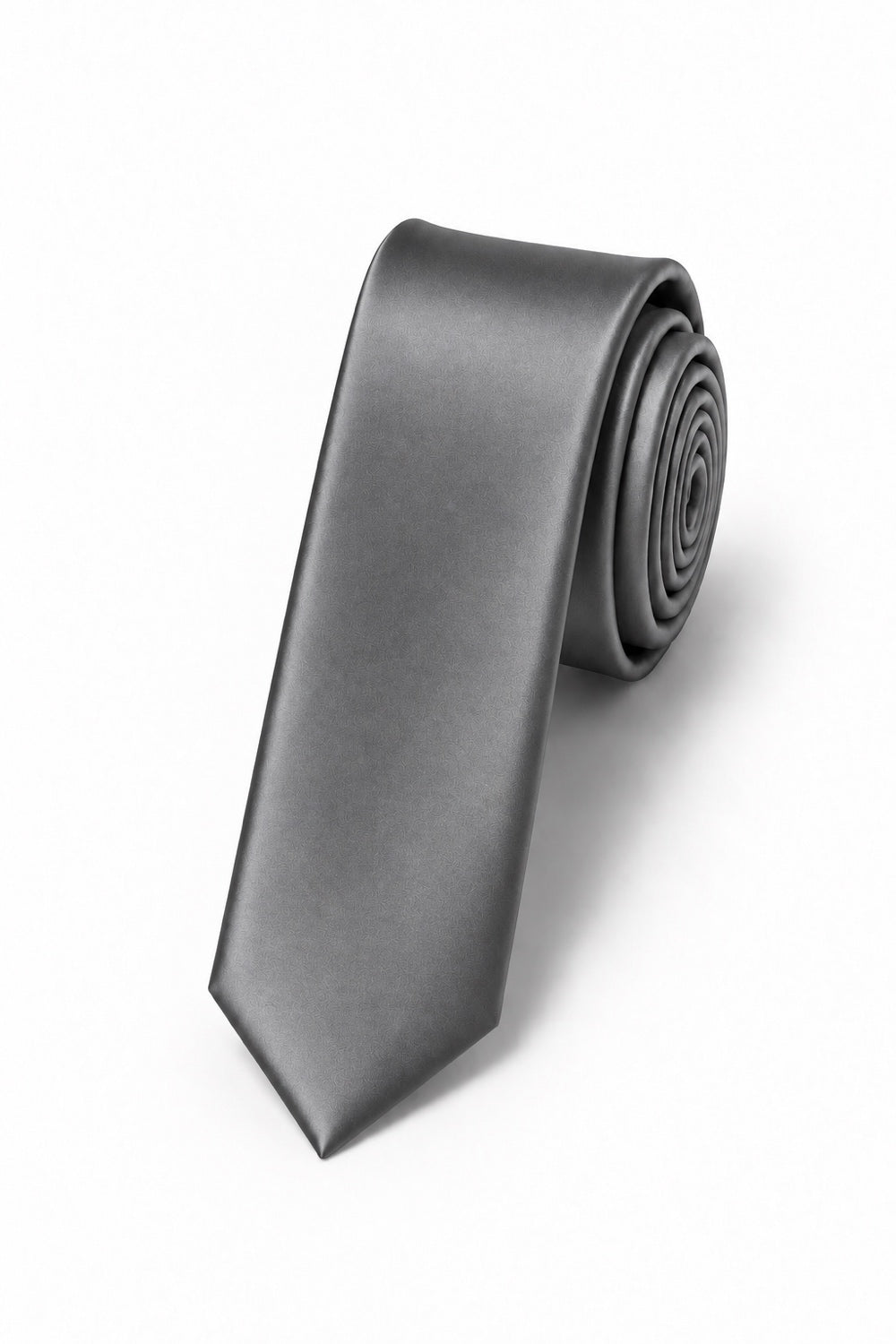 Cardi Charcoal Luxury Satin Skinny Necktie