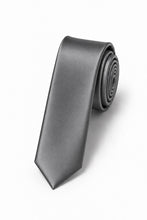 Cardi Charcoal Luxury Satin Skinny Necktie