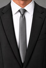 Cardi Charcoal Luxury Satin Skinny Necktie
