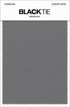 Charcoal Luxury Satin fabric swatch card