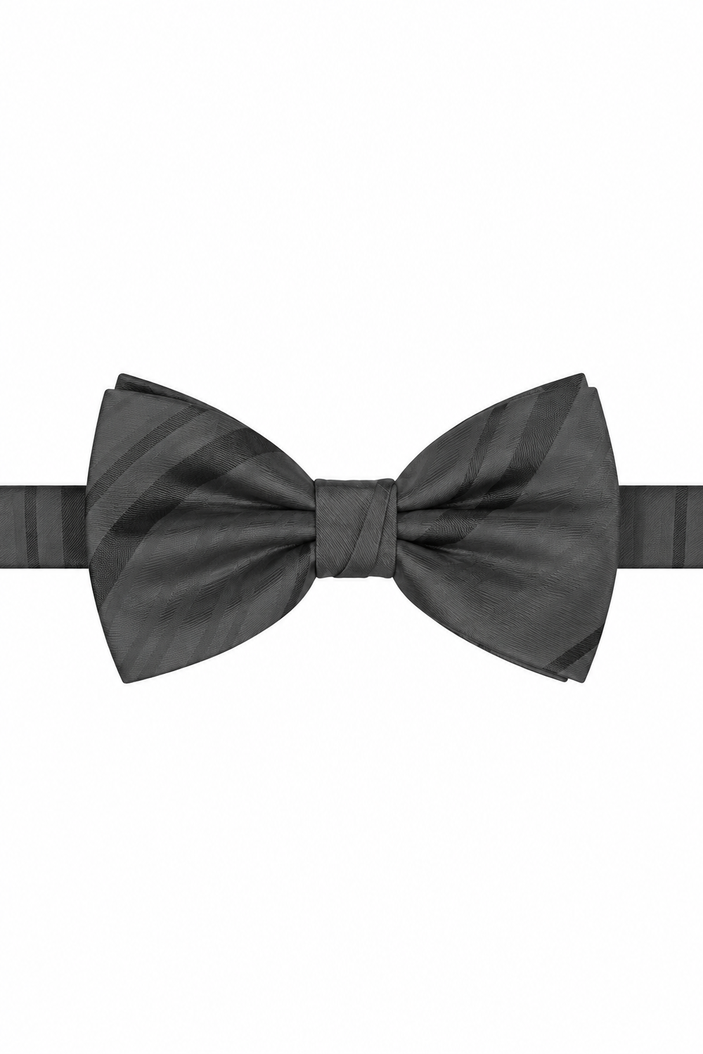 Cardi Pre-Tied Charcoal Striped Satin Bow Tie
