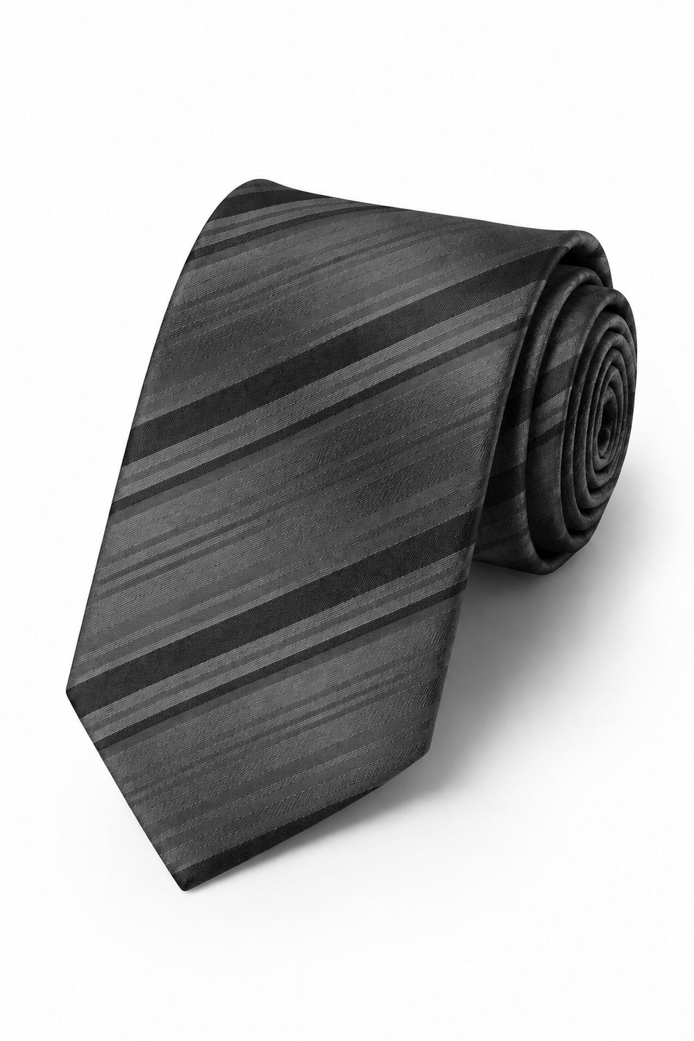 Cardi Charcoal Striped Satin Necktie