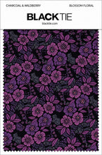 Ted Stanford Charcoal & Wildberry Blossom Floral Necktie