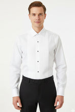 "Charles" White Spread Collar Tuxedo Shirt