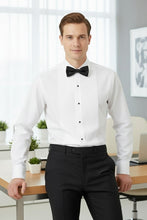 "Charles" White Spread Collar Tuxedo Shirt