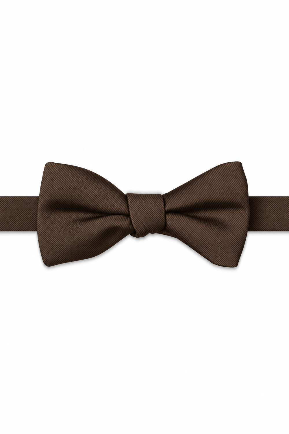 Chocolate Modern Solid Bow Tie - pre-tied bow tie, front view