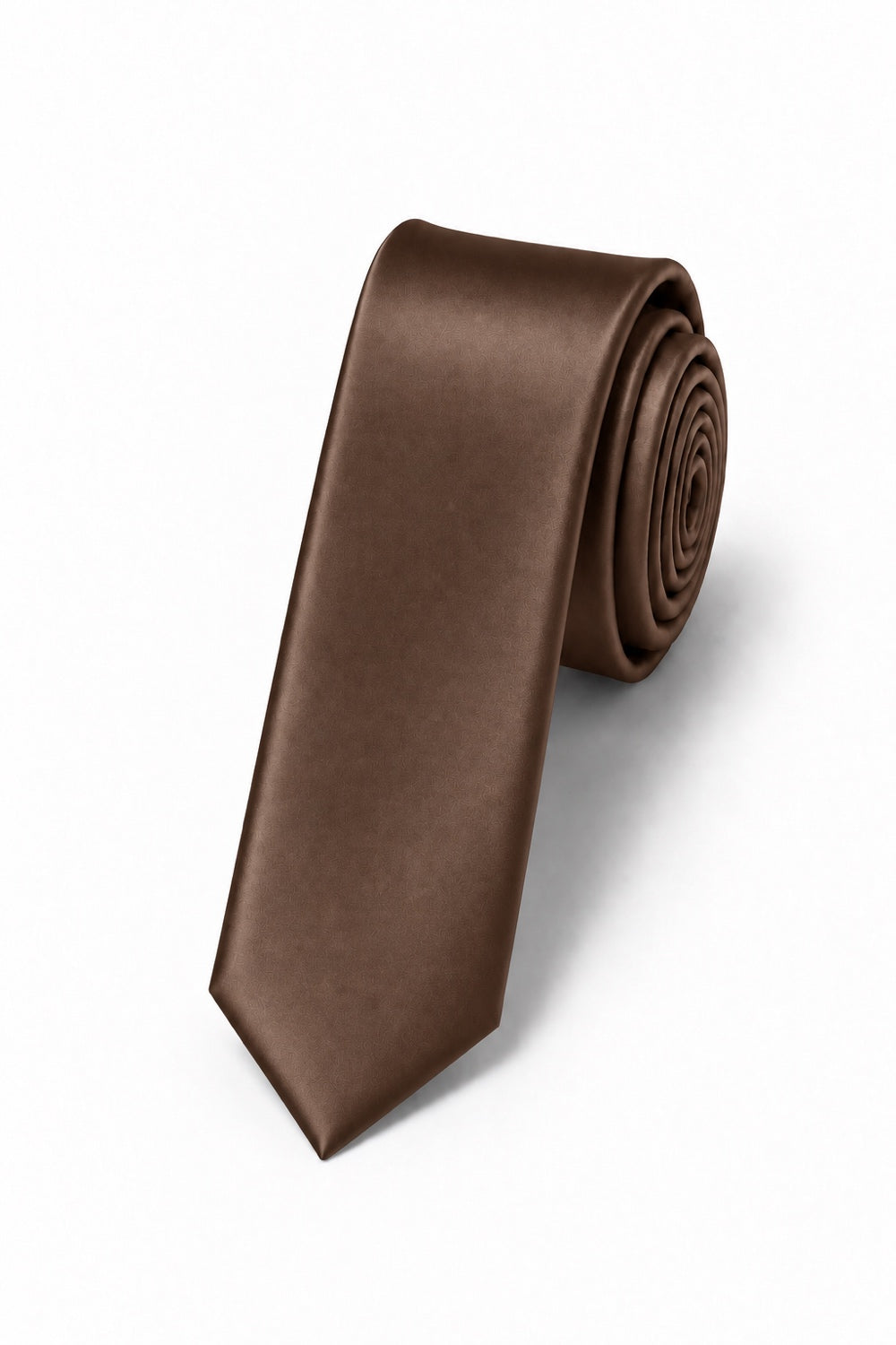 Cardi Chocolate Luxury Satin Skinny Necktie