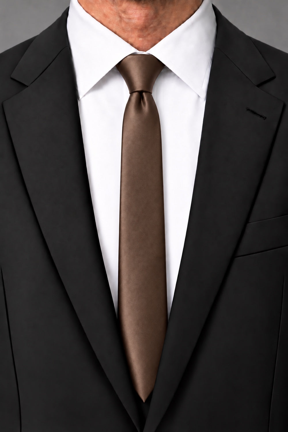Cardi Chocolate Luxury Satin Skinny Necktie