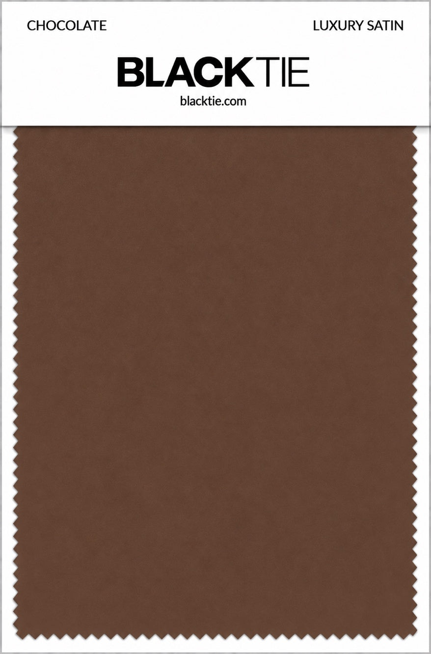 Chocolate Luxury Satin fabric swatch card