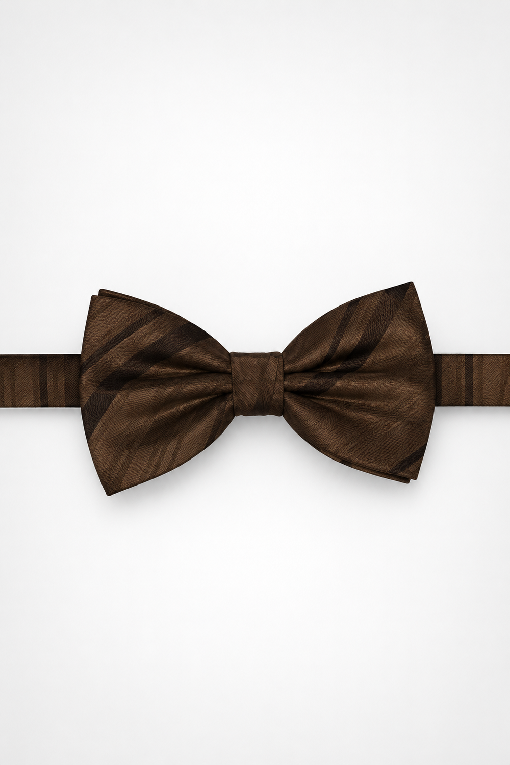 Cardi Pre-Tied Chocolate Striped Satin Bow Tie