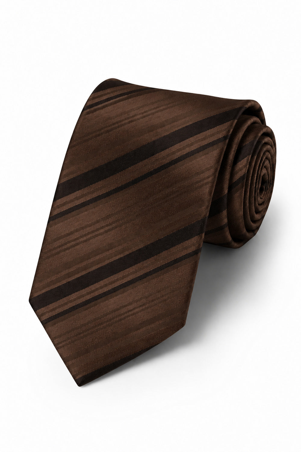 Cardi Chocolate Striped Satin Necktie