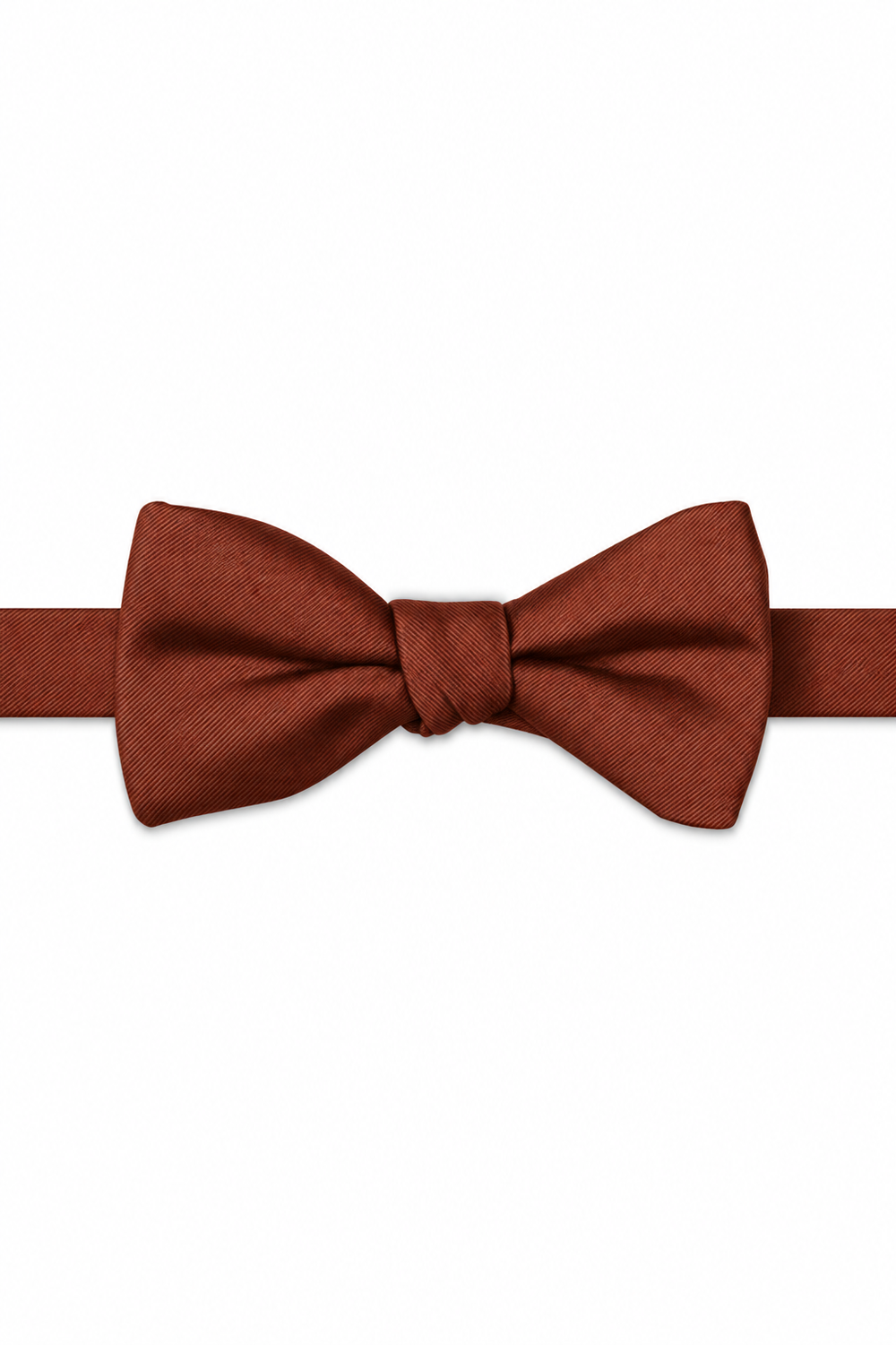 Cinnamon Modern Solid Bow Tie - pre-tied bow tie, front view