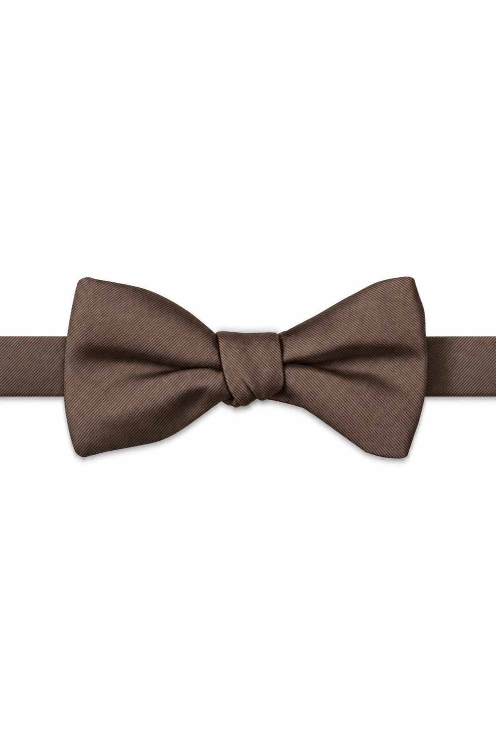 Cocoa Modern Solid Bow Tie - pre-tied bow tie, front view