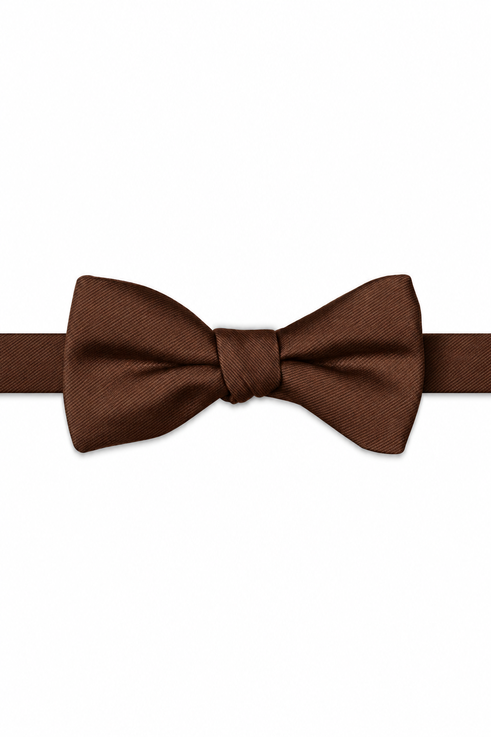 Cognac Modern Solid Bow Tie - pre-tied bow tie, front view