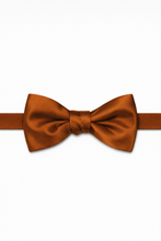 Cardi Pre-Tied Cognac Luxury Satin Bow Tie