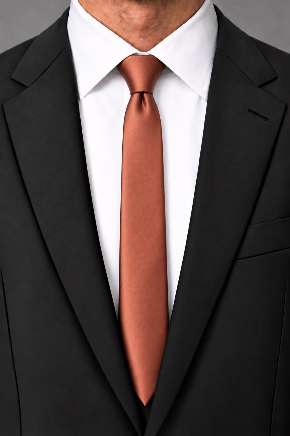 Cardi Cognac Luxury Satin Skinny Necktie