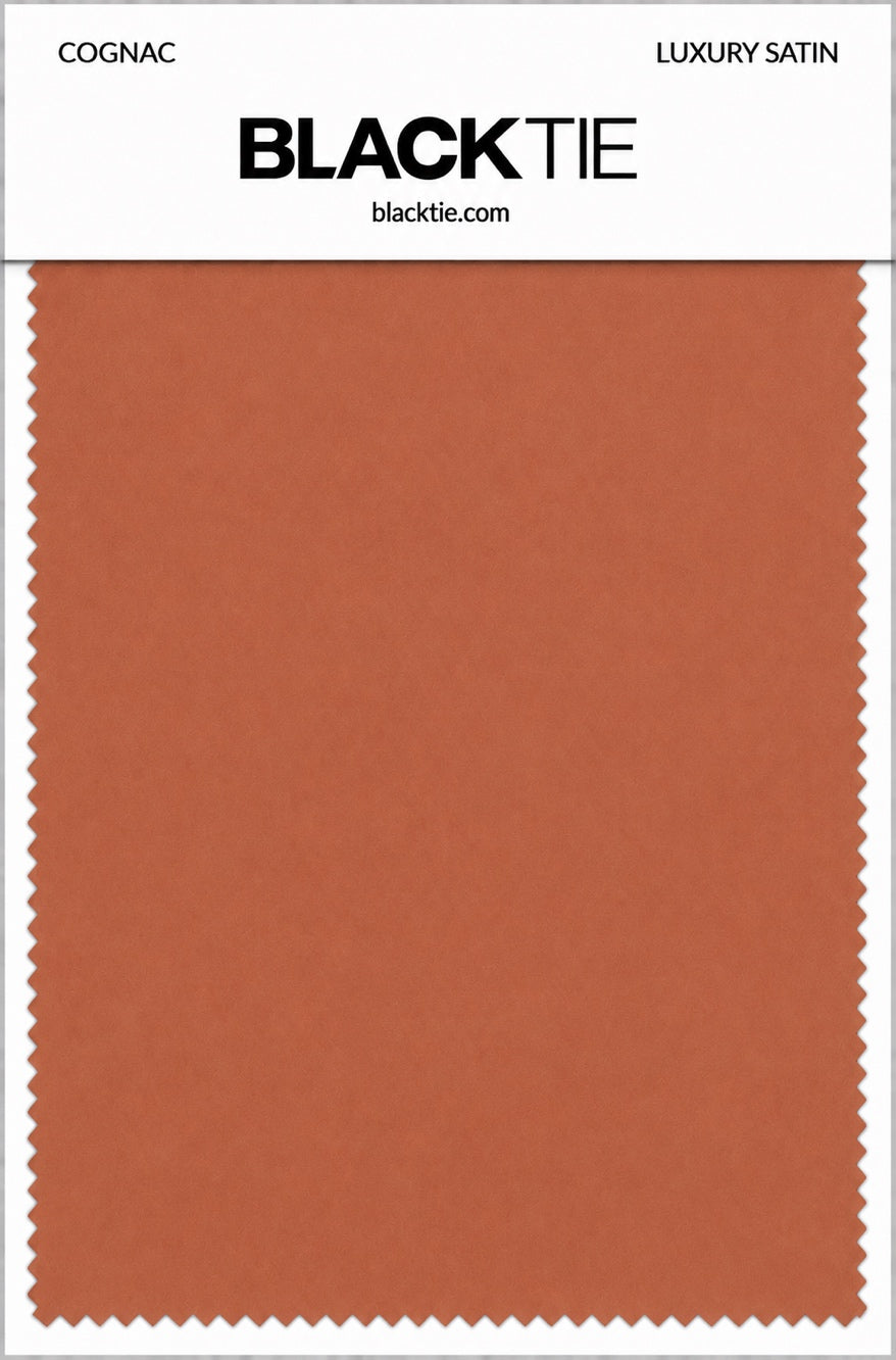 Cognac Luxury Satin fabric swatch card