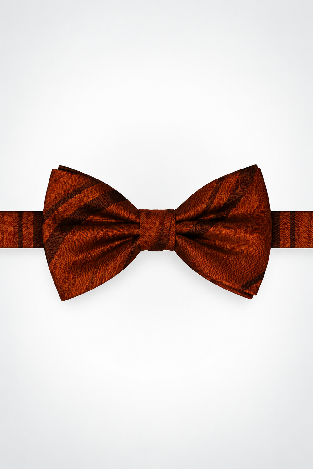 Cardi Pre-Tied Cognac Striped Satin Bow Tie