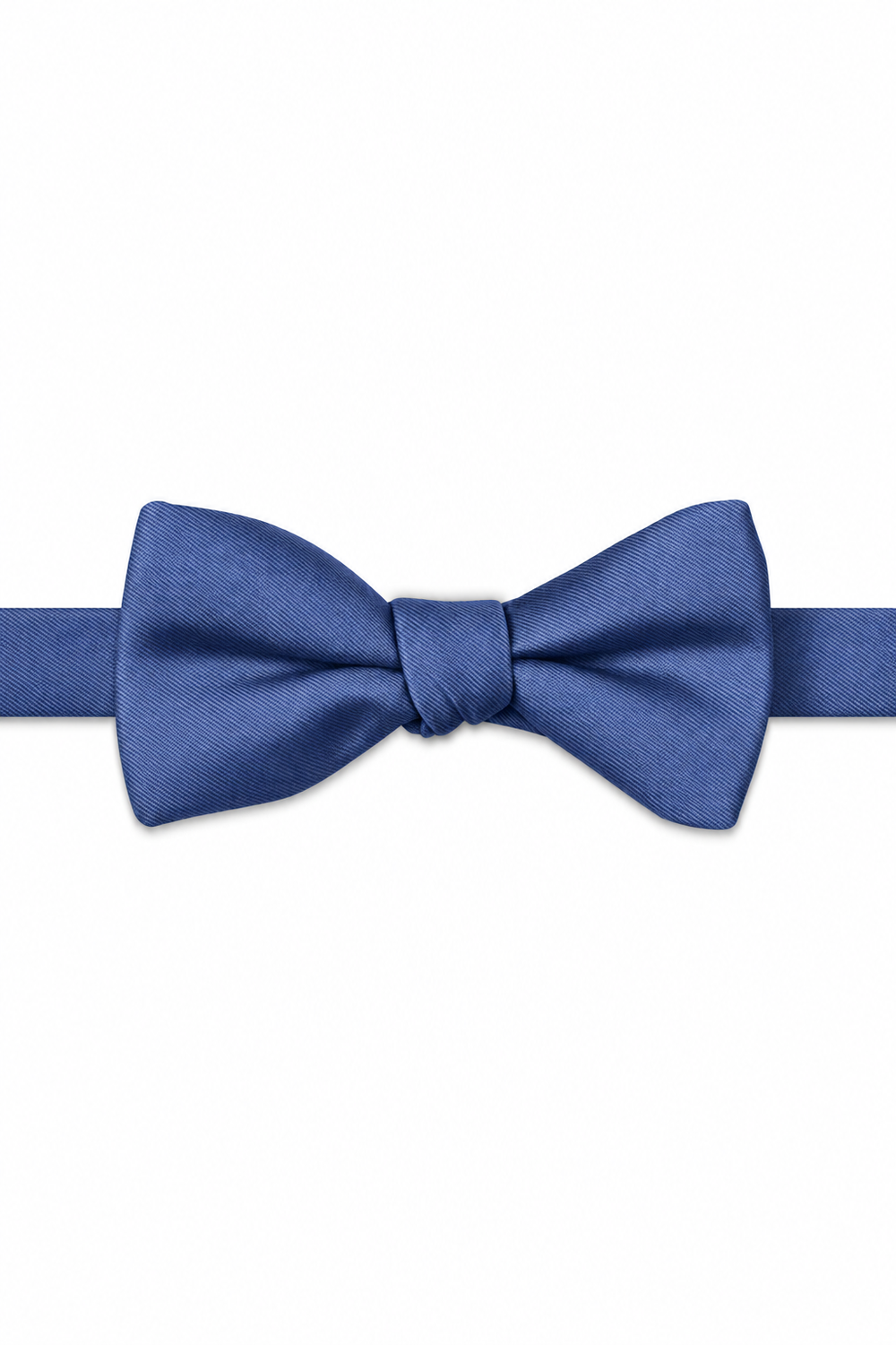 Cobalt Modern Solid Bow Tie - pre-tied bow tie, front view
