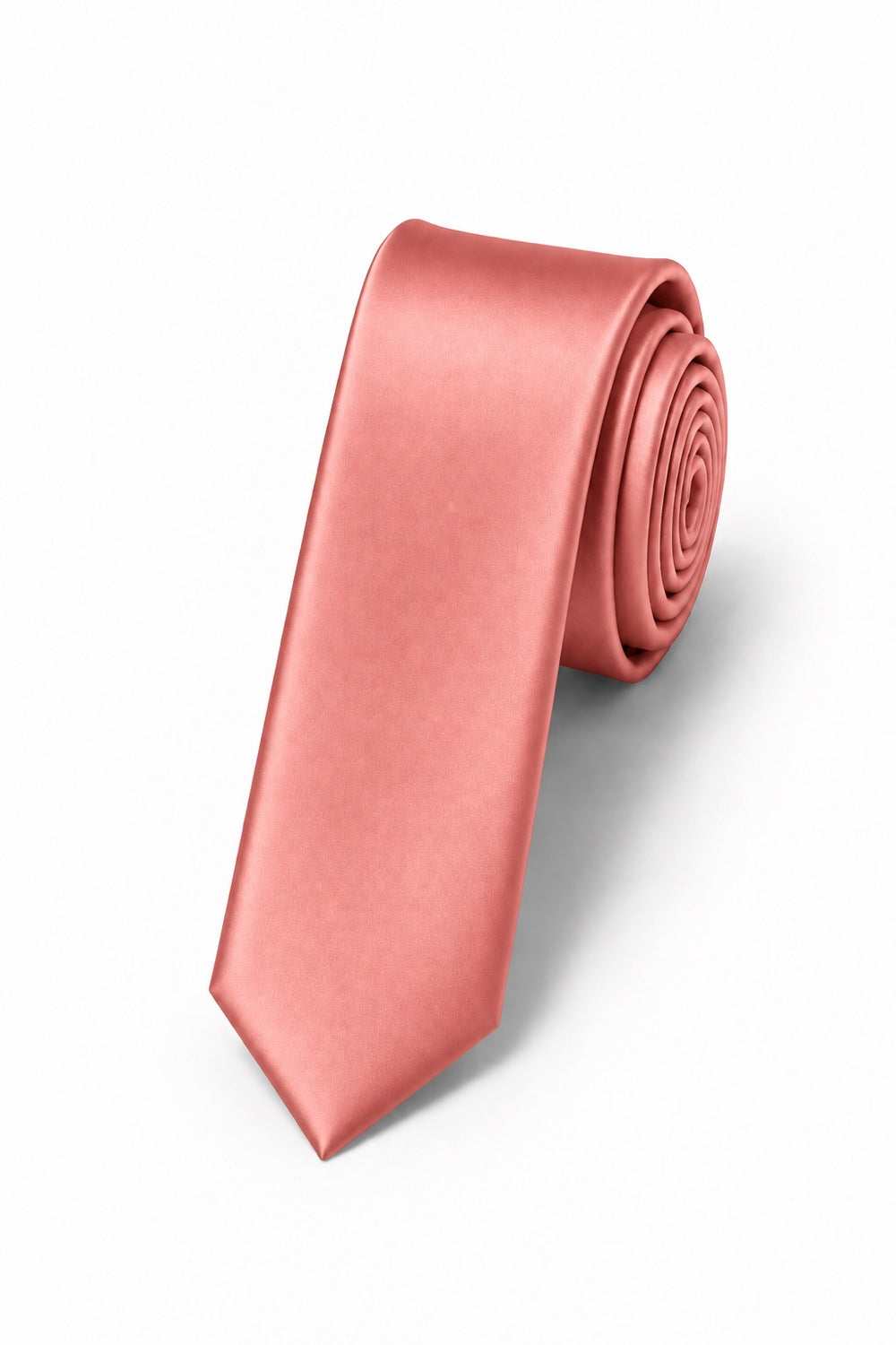 Cardi Coral Luxury Satin Skinny Necktie