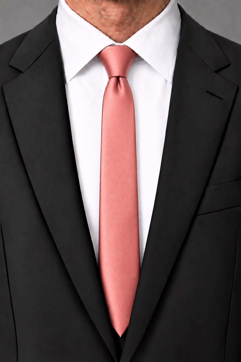 Cardi Coral Luxury Satin Skinny Necktie