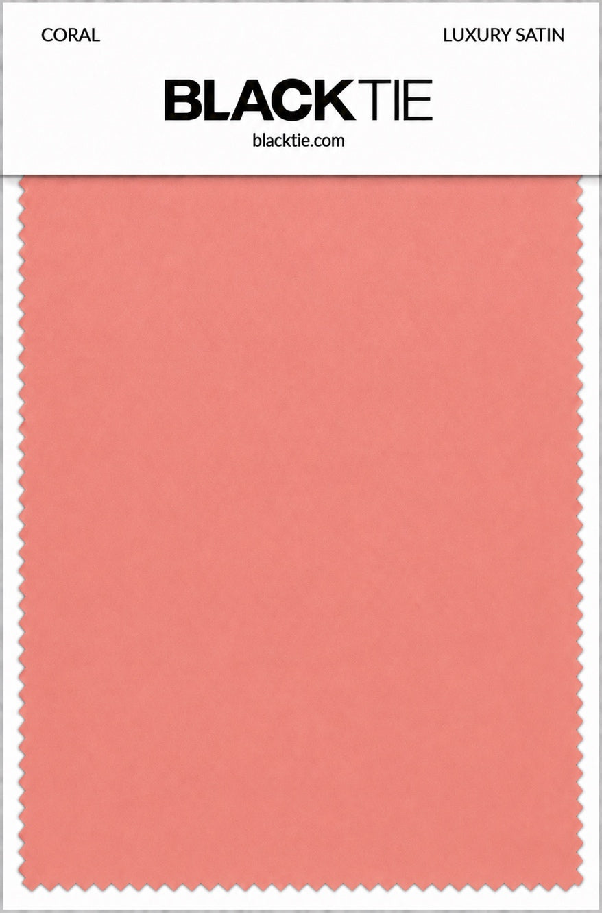 Coral Luxury Satin fabric swatch card
