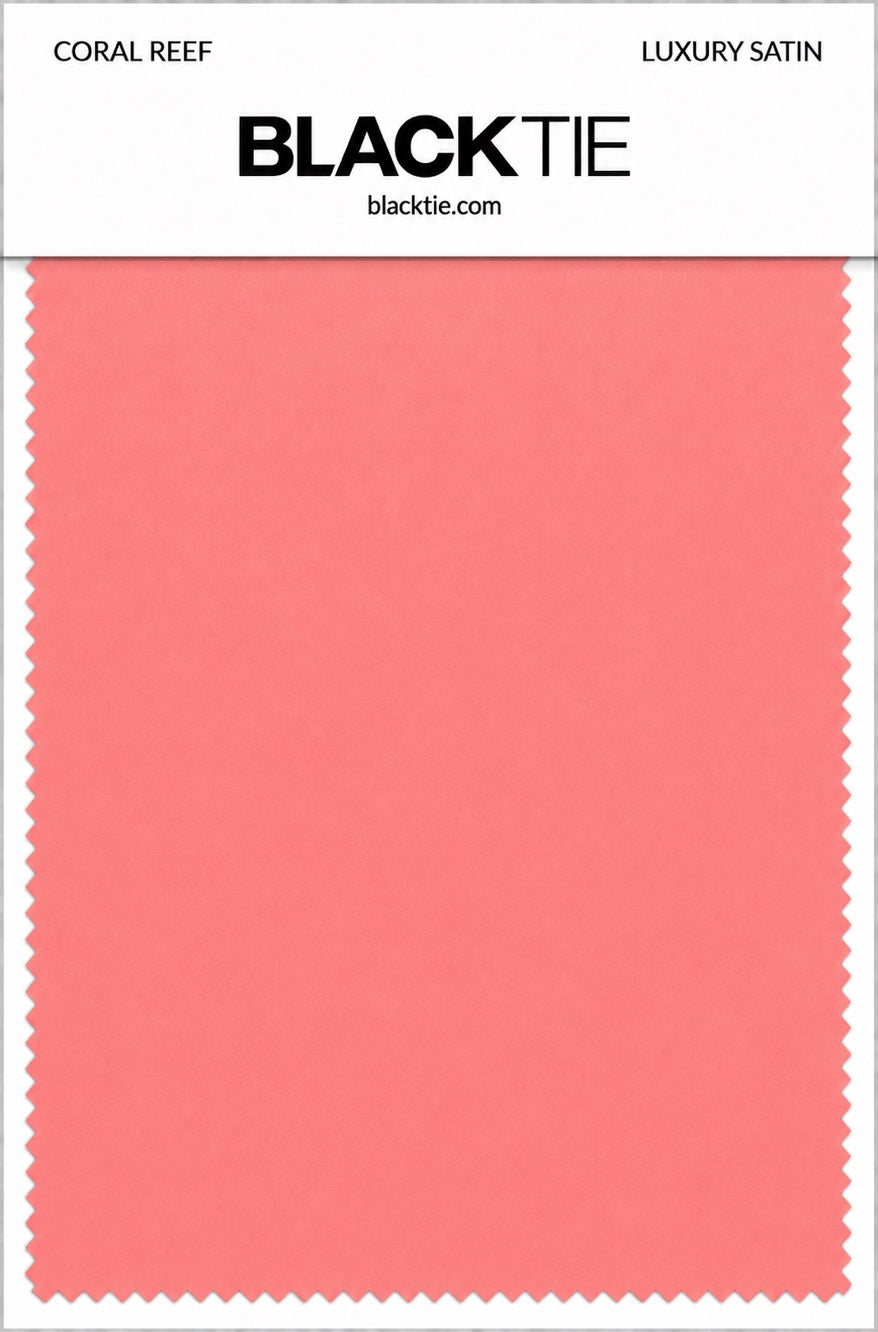 Coral Reef Luxury Satin fabric swatch card