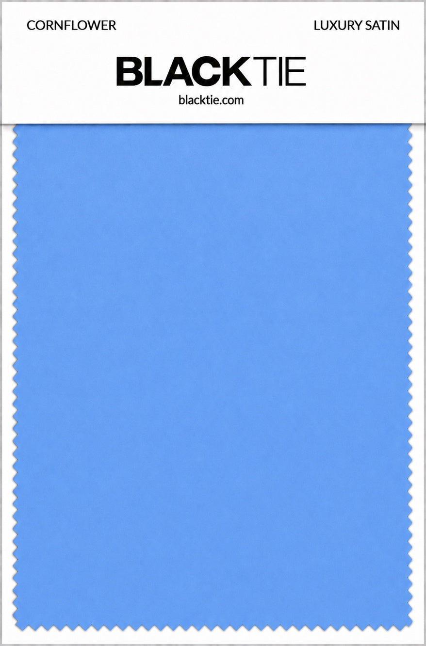 Cornflower Luxury Satin fabric swatch card