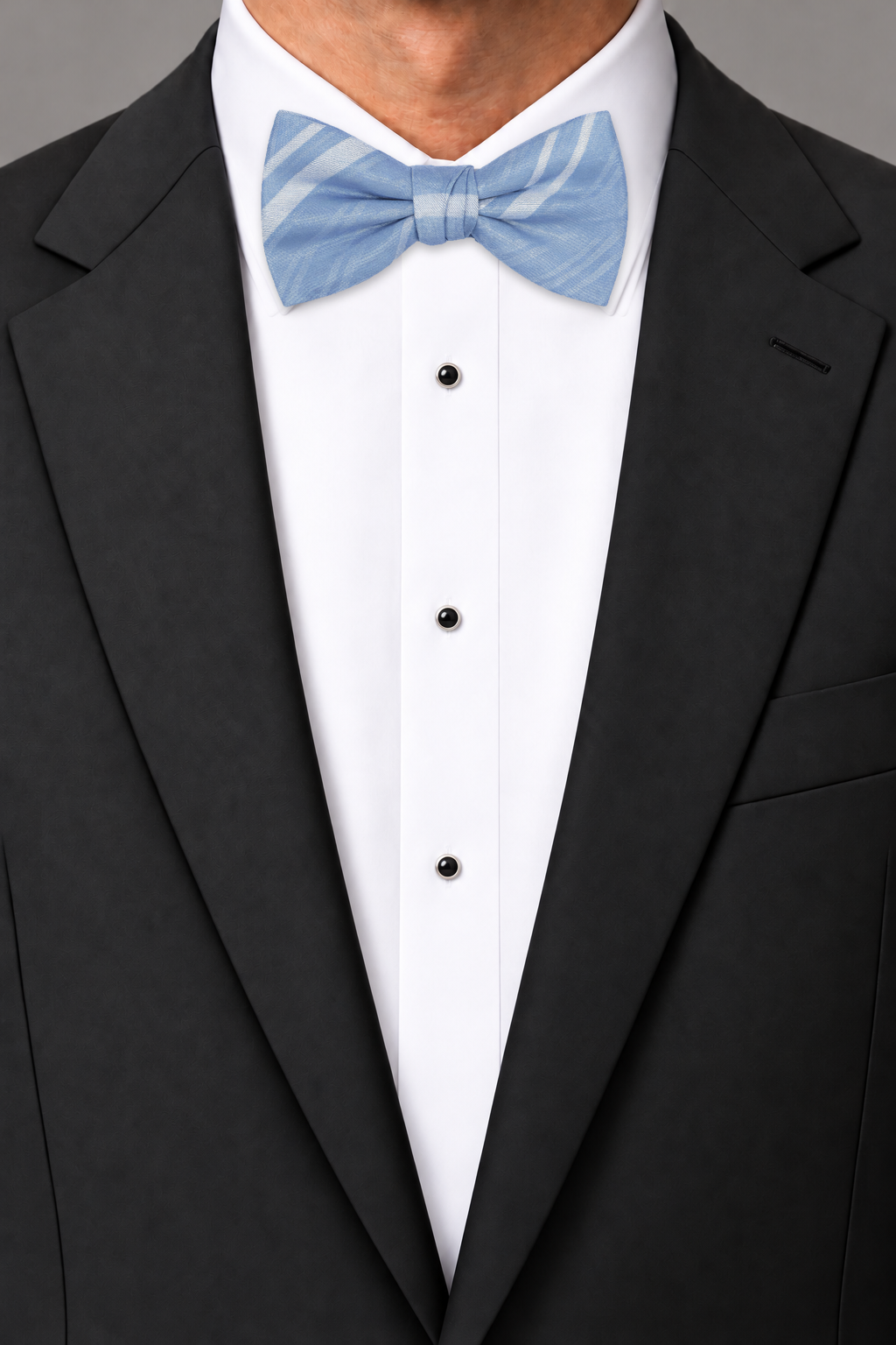 Cardi Cornflower Striped Satin Bow Tie