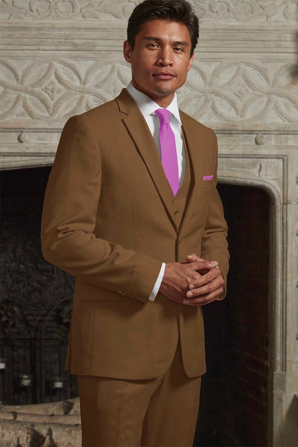 Couture 1910 "Monte" Camel Plain Front Pants