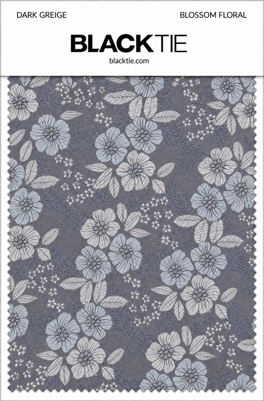 Ted Stanford Dark Greige Blossom Floral Necktie