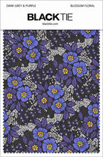 Ted Stanford Dark Grey & Purple Blossom Floral Necktie