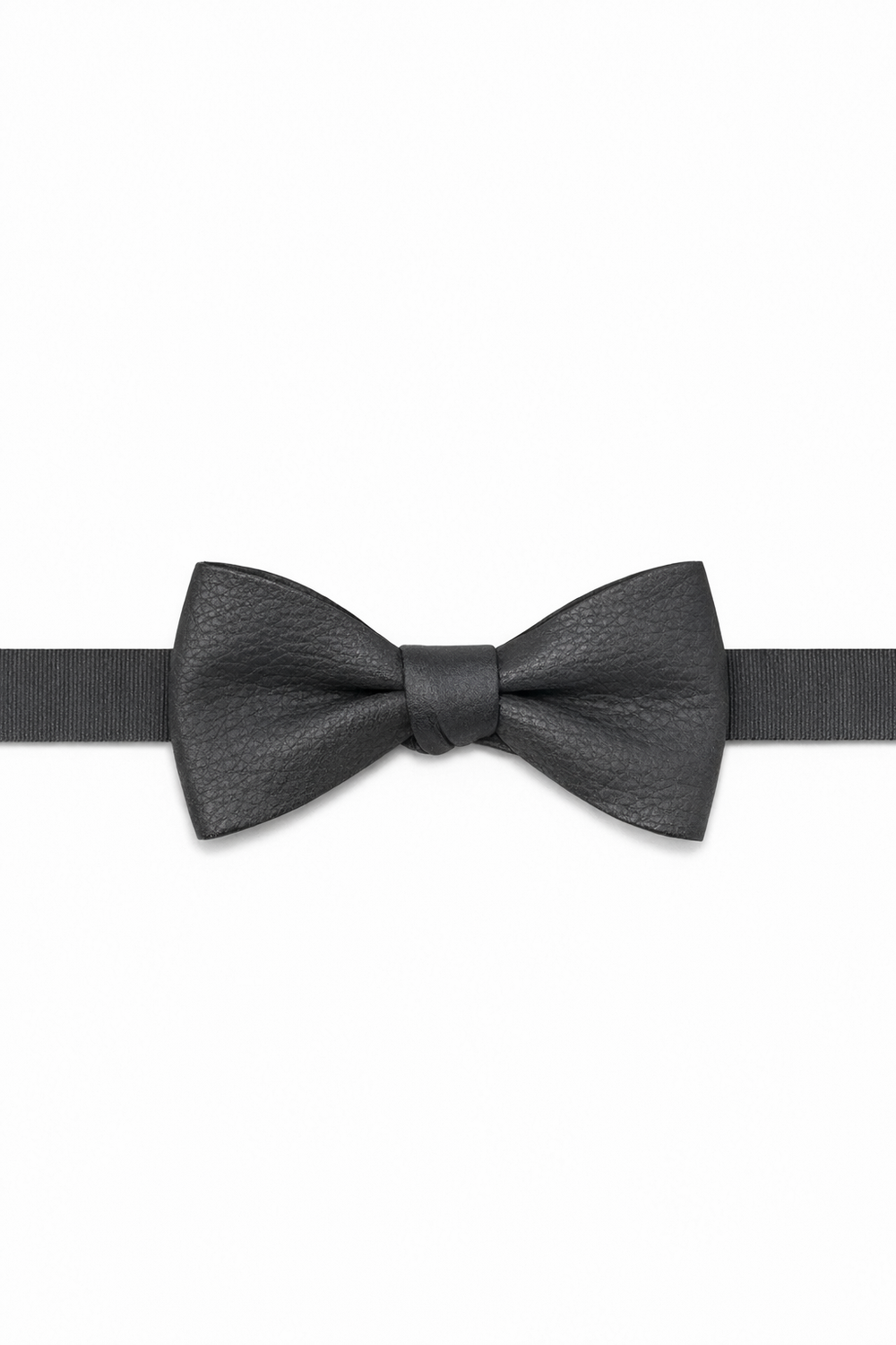 Cardi Dark Grey Textured Leather Bow Tie