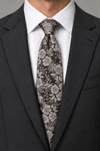 Ted Stanford Dark Sandstone Blossom Floral Necktie