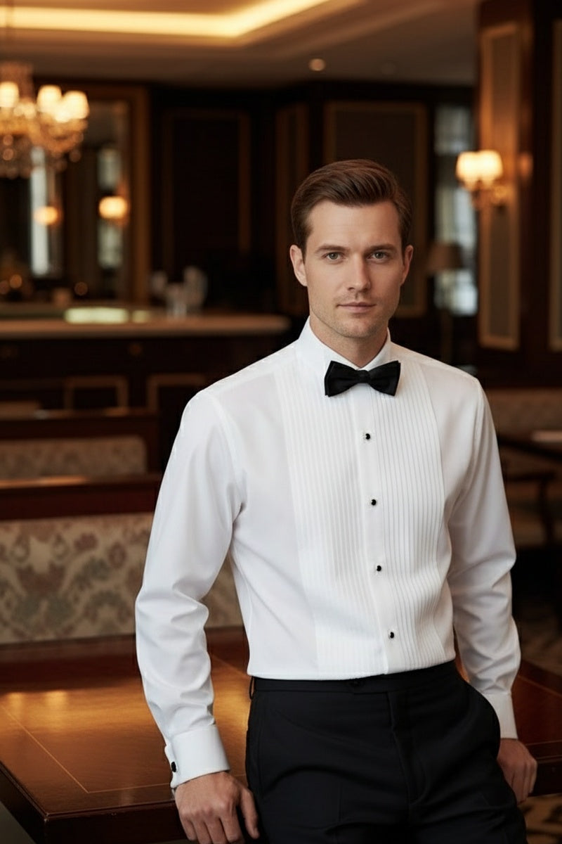 Cardi "David" White Wingtip Tuxedo Shirt