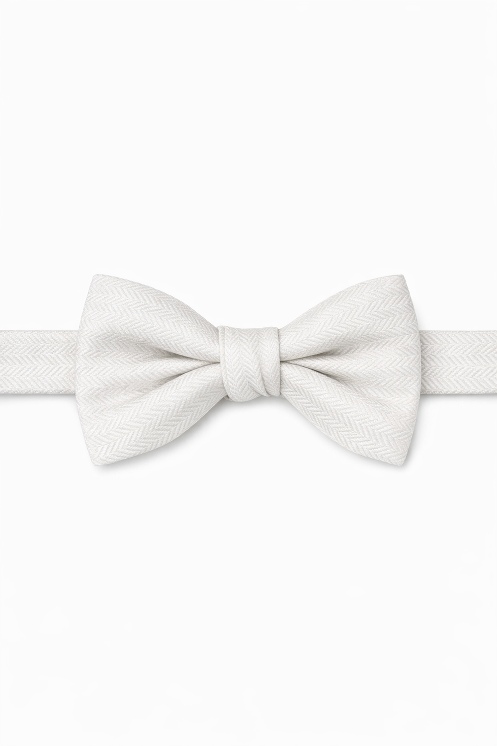 Cardi Diamond White Herringbone Bow Tie