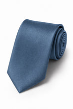 Allure Men Dusty Blue Solid Satin Silk Necktie