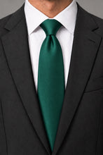 Allure Men Emerald Solid Satin Silk Necktie
