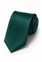 Allure Men Emerald Solid Satin Silk Necktie
