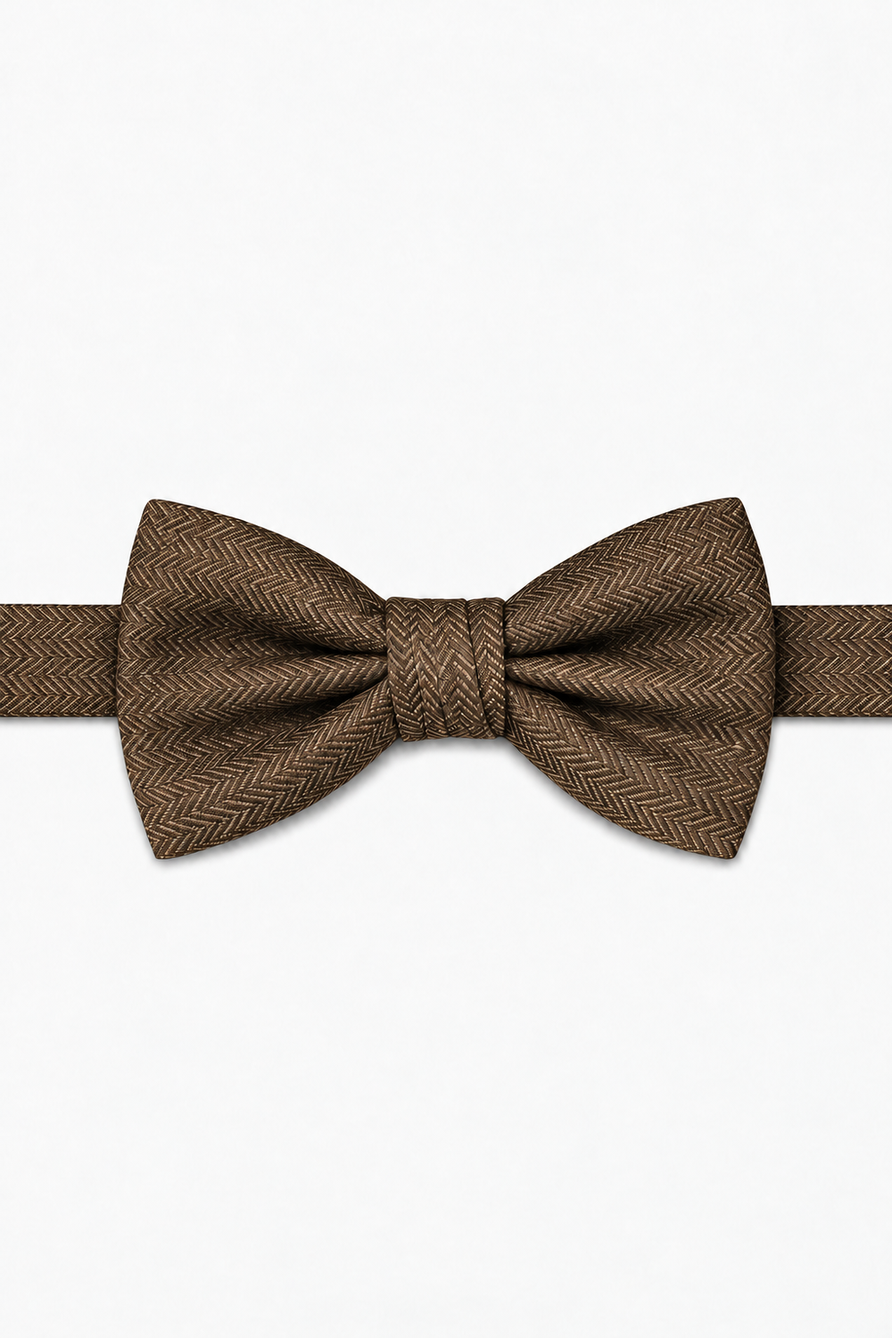 Cardi Espresso Herringbone Bow Tie