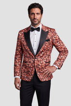Ted Stanford "Floral Fusion" Burnt Orange Peak Tuxedo Jacket (Separates)