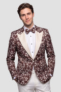 Ted Stanford "Floral Fusion" Chocolate Peak Tuxedo Jacket (Separates)