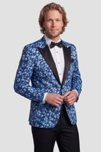 Ted Stanford "Floral Fusion" Cobalt Blue Peak Tuxedo Jacket (Separates)