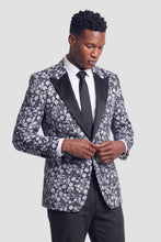 Ted Stanford "Floral Fusion" Dark Grey Peak Tuxedo Jacket (Separates)
