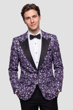 Ted Stanford "Floral Fusion" Plum Peak Tuxedo Jacket (Separates)