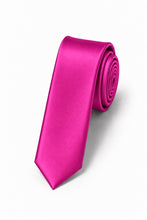 Cardi Fuchsia Luxury Satin Skinny Necktie
