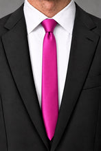 Cardi Fuchsia Luxury Satin Skinny Necktie