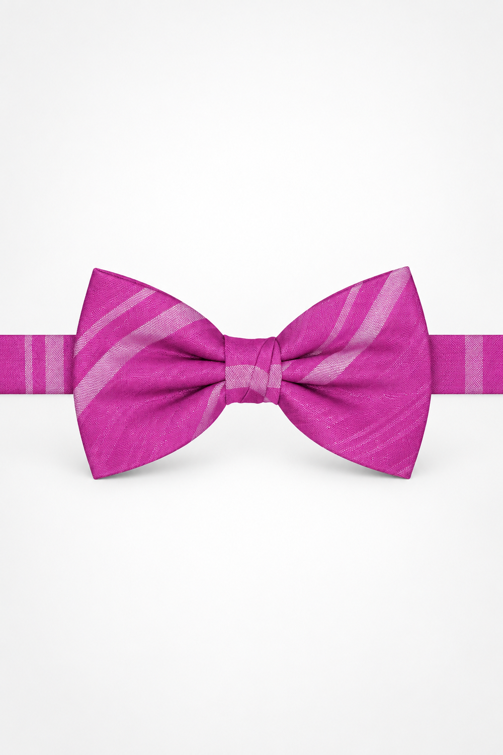 Cardi Pre-Tied Fuchsia Striped Satin Bow Tie