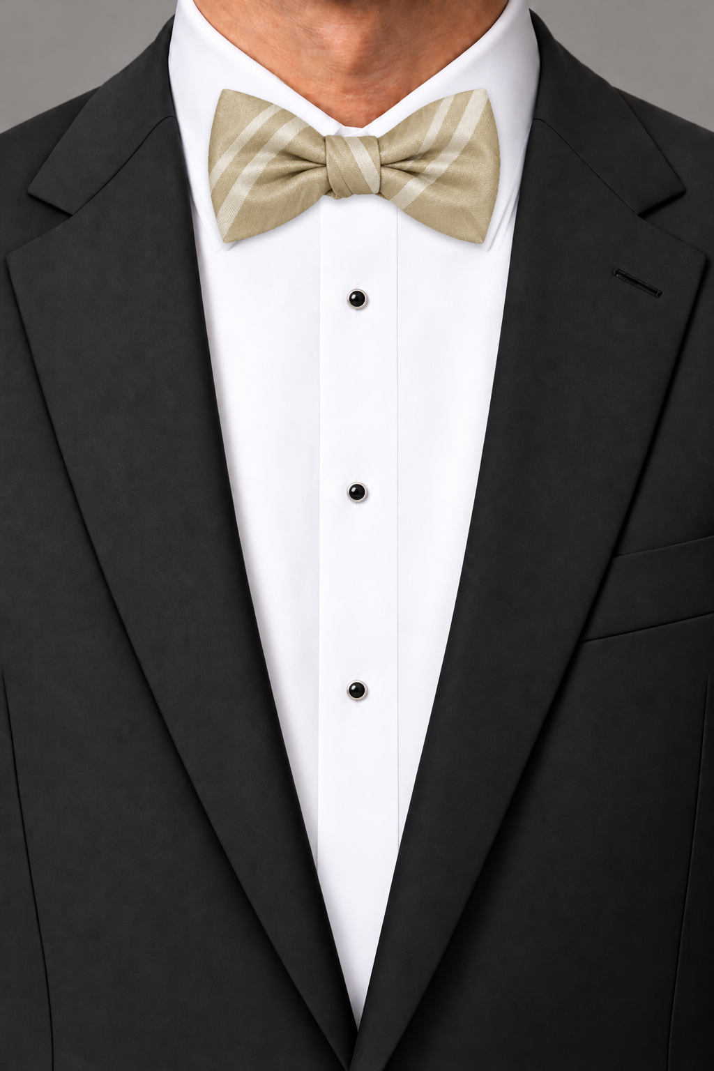 Cardi Golden Striped Satin Bow Tie