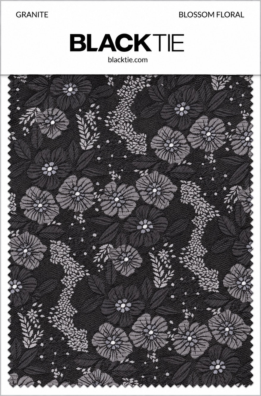 Ted Stanford Granite Blossom Floral Necktie